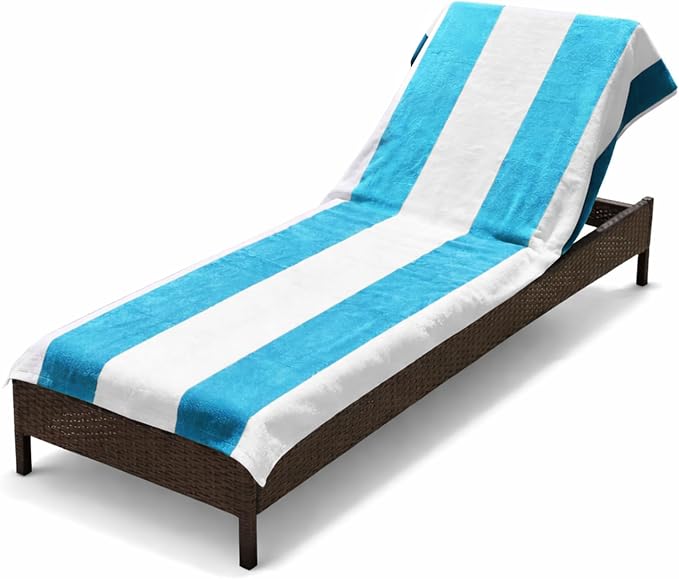 Superior Cabana Cotton Lounge Chair Cover, Outdoor Towel/Chaise Furniture Covers by SUPERIOR