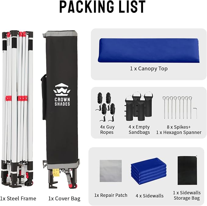 CROWN SHADES 10X10 Comercial Instant Canopy Pop Up Tent - Image 8
