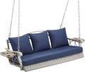 Heavy Duty 900 LBS Porch Swing Chair 3-Person Outdoor Rattan Patio Swing Lounge by zzw