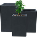 Kante 18.5", 12.6" H Tall Rectangular Concrete Planters Set of 3, Outdoor by Kante