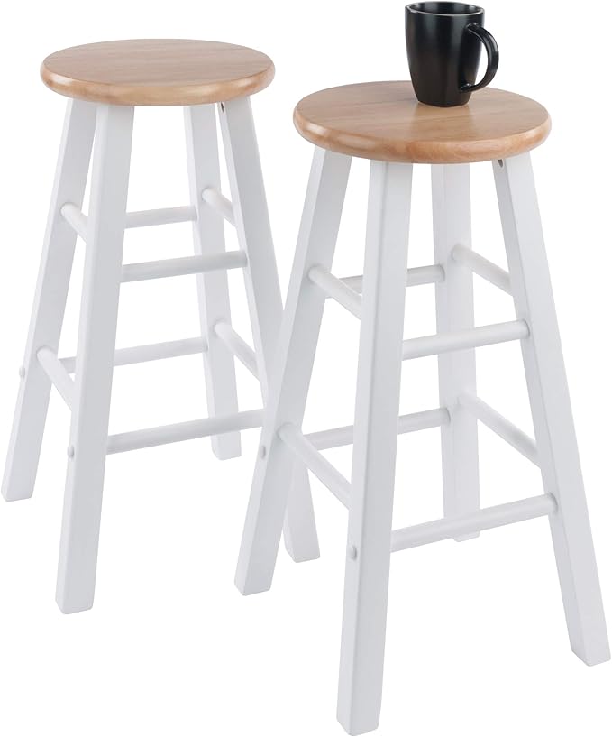 Winsome Element Counter Stools, Natural & White, 2 Piece Set - Image 5