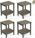 GREENVINES Adirondack-Outdoor-Side-Table | Set of 4 | Wood Grain | 14 x 13 by GreenVines