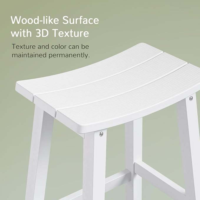 Outdoor Bar Stools Set of 2, Waterproof Barstools, - Image 7