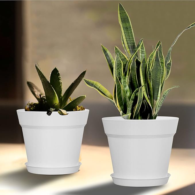 WOUSIWER 16 Pack 6 inch Plastic Planters - Image 7