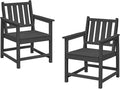 Patio Dining Chair Set of 2, HDPE Outdoor Dining Chair, Ergonomic HDPE Dining by SeeHill
