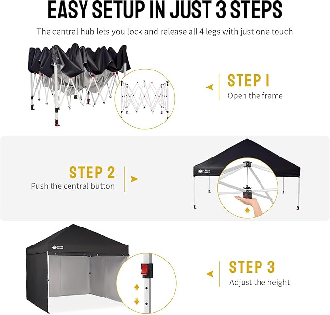 CROWN SHADES 10X10 Comercial Instant Canopy Pop Up Tent - Image 6