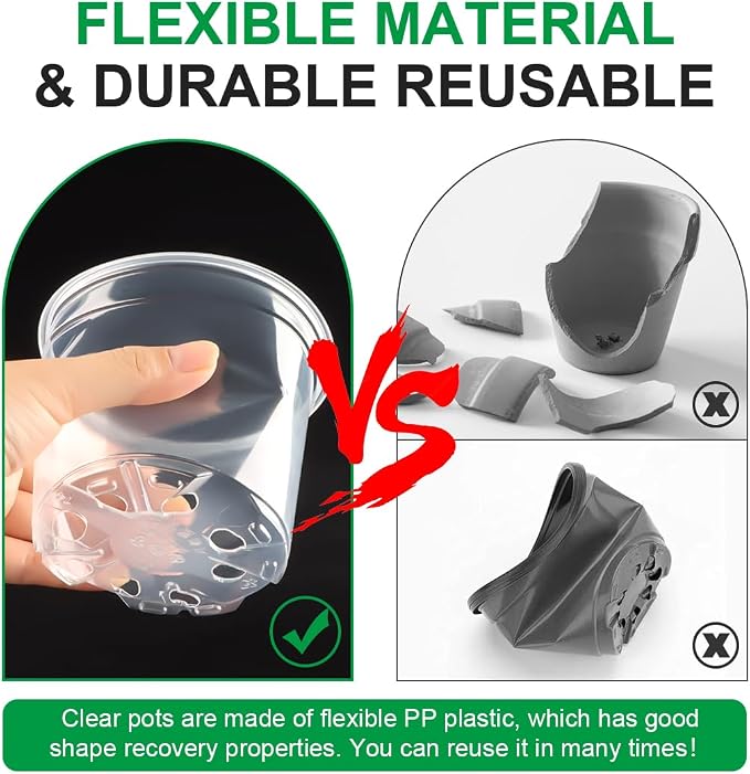 100 Pack 4 Inch Clear Plant pots - Image 4