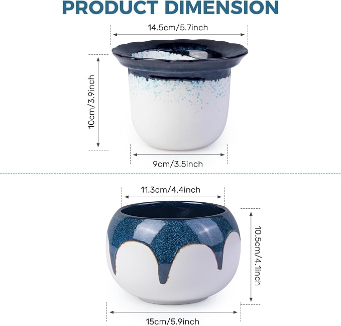 African Violet Pots, 6 inch Ceramic Easy Self Watering Plant Pot - Image 6