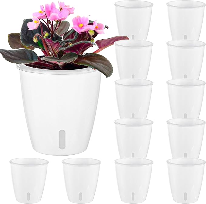 Self-Watering Pots for Indoor Plants, Small African Violet Pots by KvyusFlourish