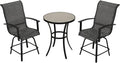 Grand patio 3 Piece Counter Height Patio Bar Set, Modern Round Bar Table and by GrandPatio
