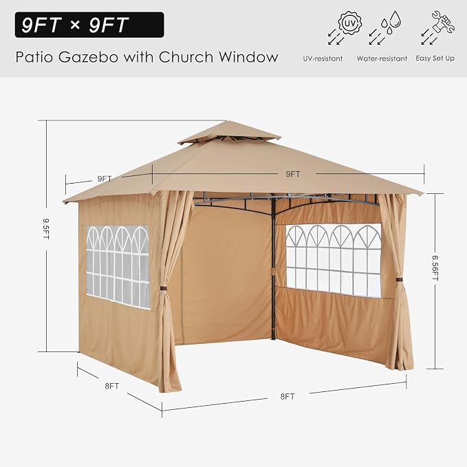 MASTERCANOPY Patio Gazebo Steel Frame Outdoor Gazebo - Image 2