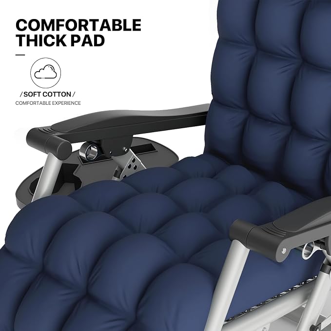 MoNiBloom Stable Folding Chair Outdoor Lounge Chair Beach Pool Lawn Recliner - Image 7