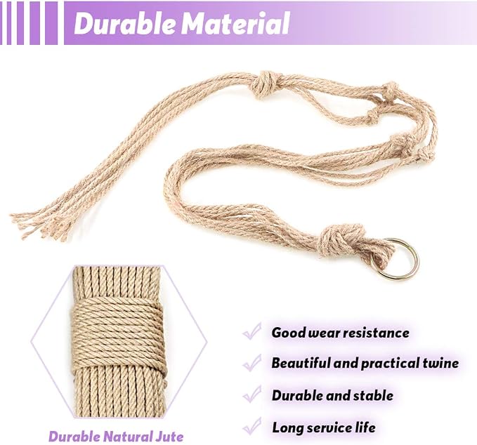 Swpeet 6 Pack 3 Sizes Macrame Hanging Planter Holder Plant Hanger - Image 3