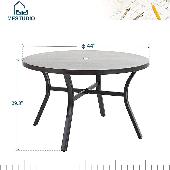 MFSTUDIO 44" Outdoor Round Dining Table - Image 3