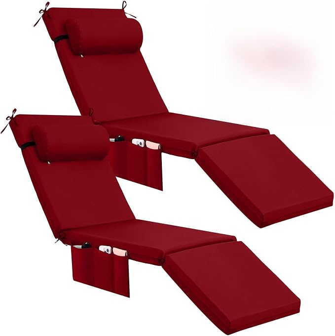 RattanView 2 Pcs Outdoor Chaise Lounge Cushion by RattanView