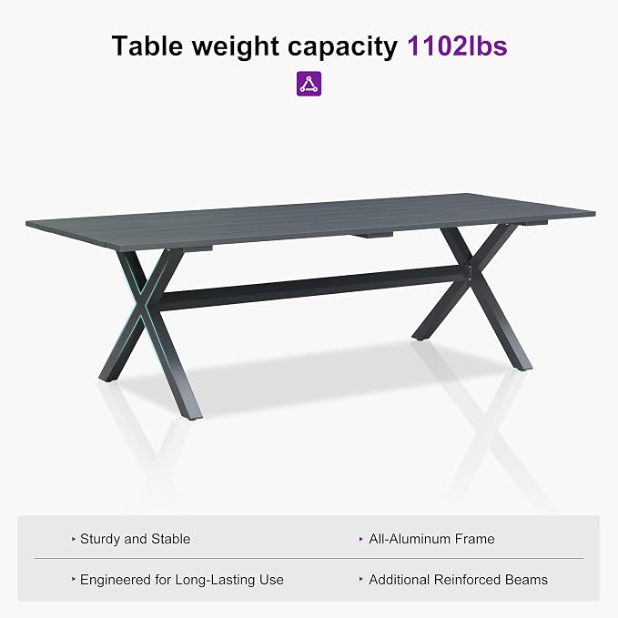 PURPLE LEAF 11 Pieces Outdoor Dining Set Patio Furniture Set - Image 5