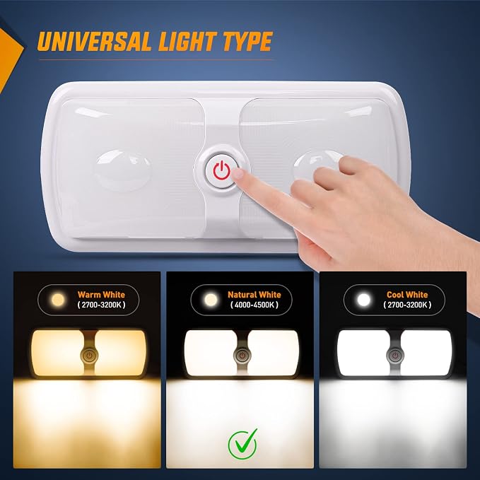 Nilight 5pcs 12V RV Interior Lights LED Ceiling Double Dome Light - Image 5