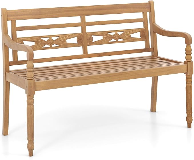 Tangkula Outdoor Bench, 2-Person Garden Bench by TANGKULA