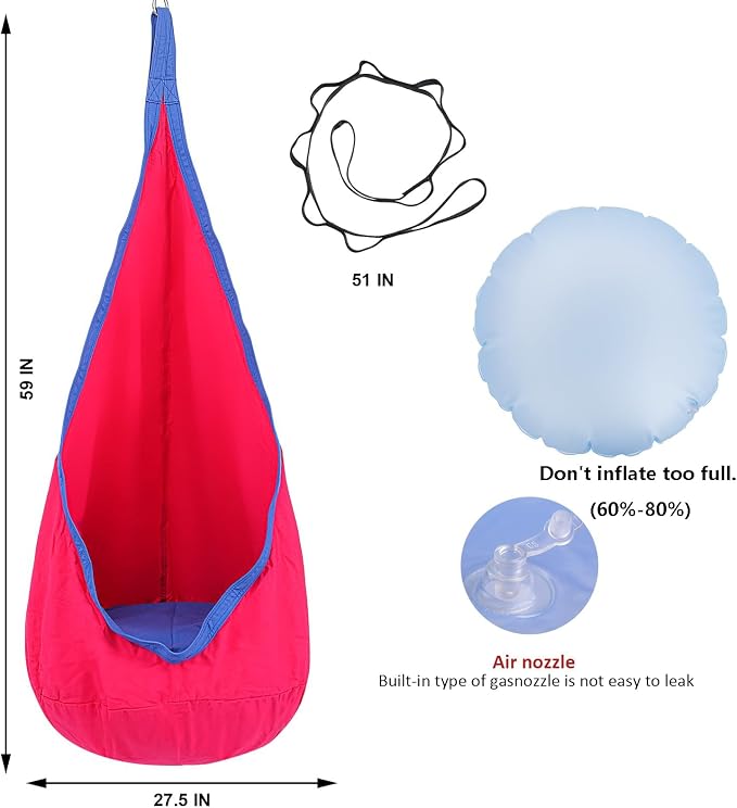 YAERSI Kids Pod Swing Seat, Cotton Hammock Chair - Image 5