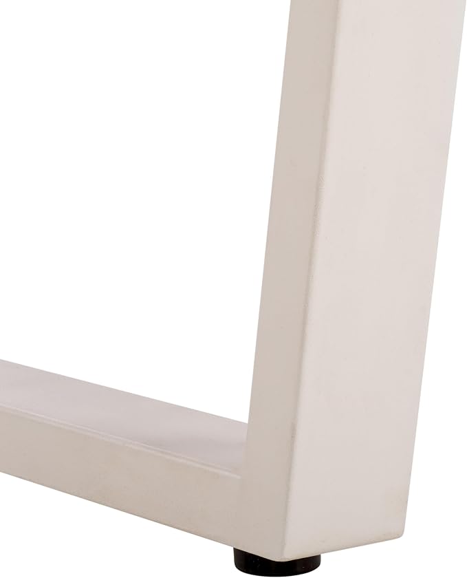 SAFAVIEH Outdoor Patio Furniture Heather Natural Brown Solid Wood & White Legs - Image 11