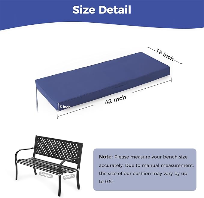 Outdoor Bench Cushions for Outdoor Furniture, Waterproof Bench Pillow, Fade - Image 5