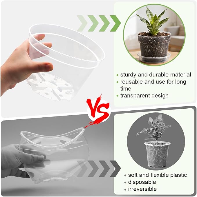 15 Pack 8/7/6 Inch Clear Nursery Pots - Image 4