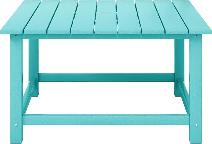 WestinTrends Malibu Low Outdoor HDPE Square Patio Coffee Table - Image 3