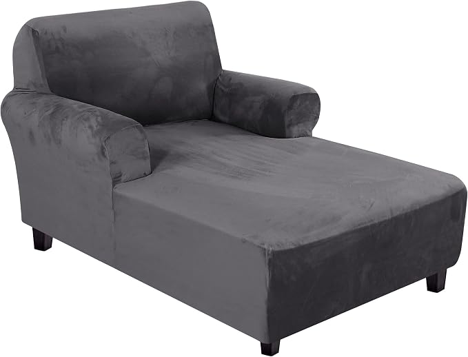 H.VERSAILTEX Velvet Chaise Lounge Cover High Stretch Chaise Chair Cover by HVERSAILTEX