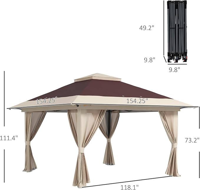 Outsunny 13' x 13' Pop Up Gazebo - Image 7