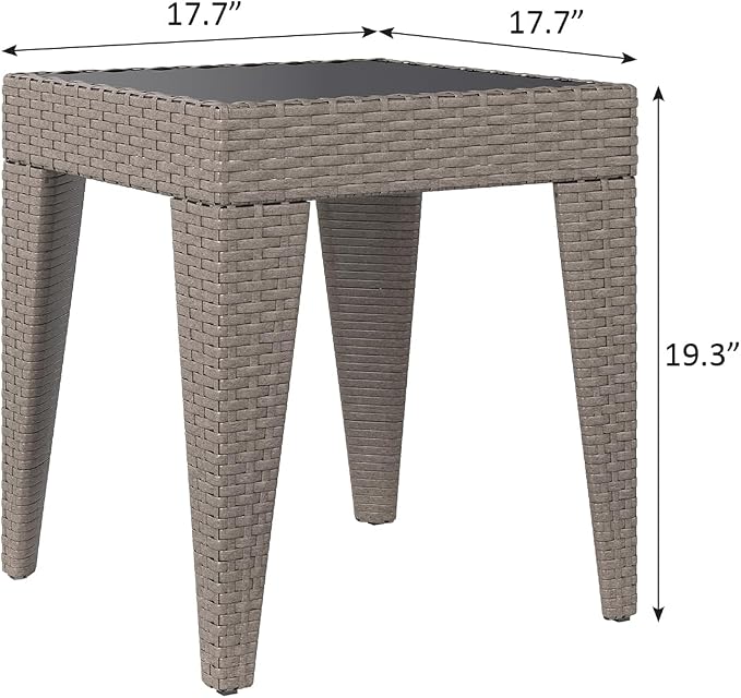Kinfant Rattan Patio Side Table - Image 3
