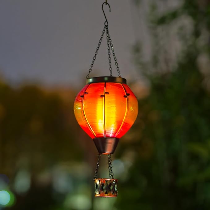 Gradient Hot Air Balloon Solar Lanterns Outdoor Waterproof, Gradient Glass - Image 3