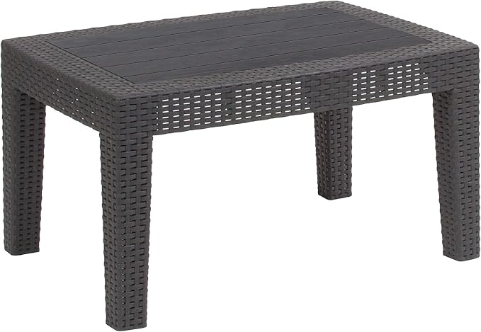 Flash Furniture Seneca Dark Gray Faux Rattan Coffee Table by FlashFurniture