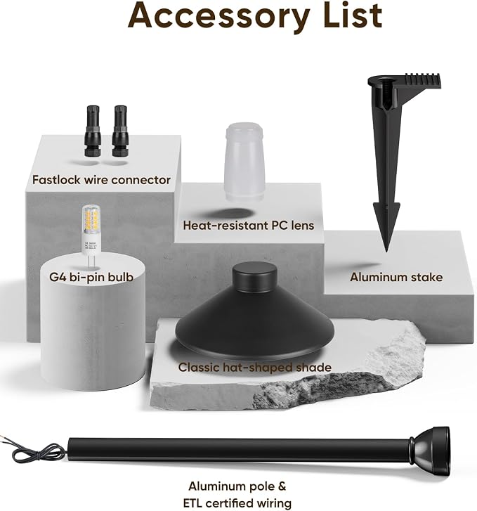 PARTPHONER Low Voltage Landscape Lighting 6-Pack, Aluminum 12V Pathway Lights - Image 3