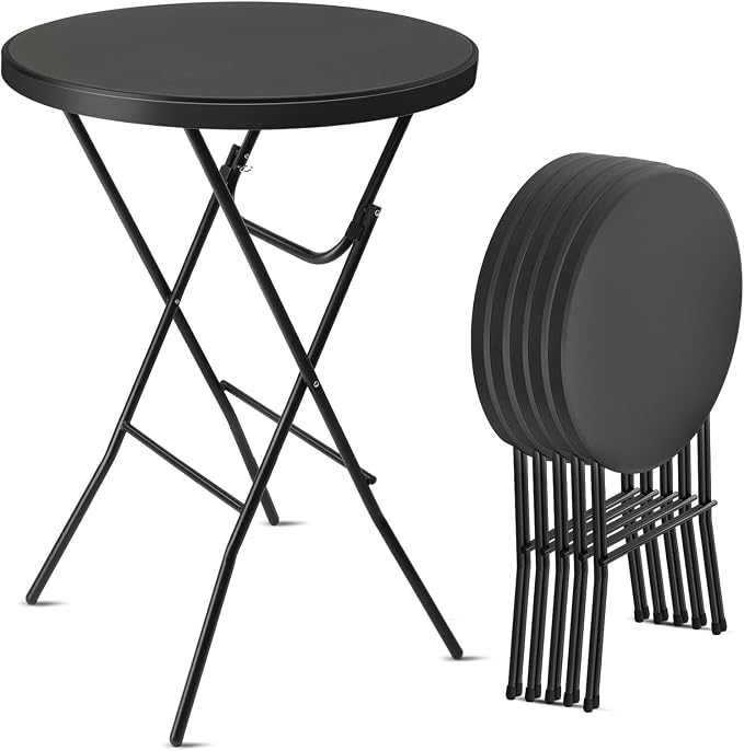 Bonnlo 32" Cocktail Table High Top Table, Folding Round Table Bar Height by Bonnlo