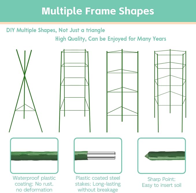 Riare 2 Pack 4 FT Tomato Cages for Garden- 48inches Heavy Duty Garden Stakes - Image 5