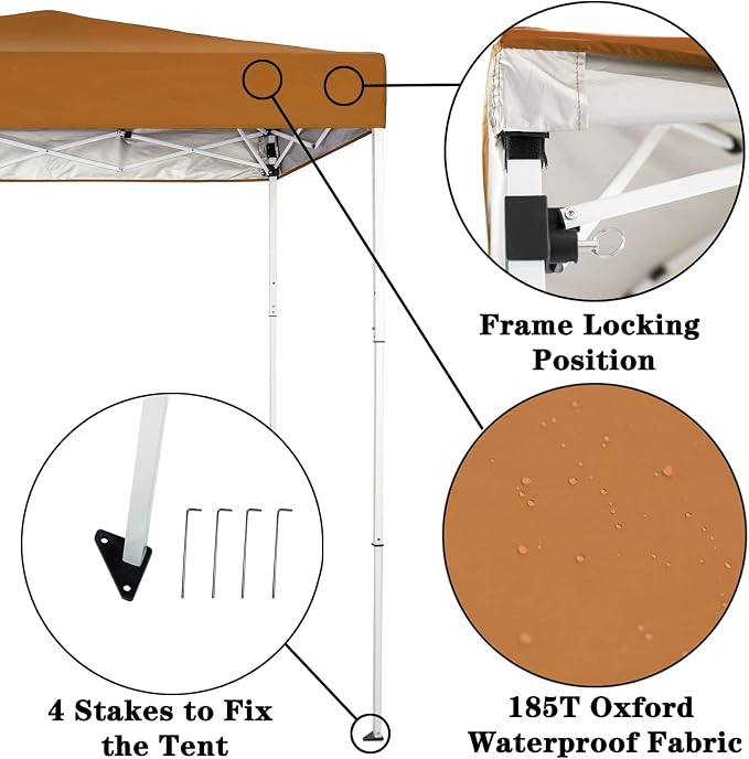 Sunnyglade 6x4 Ft Pop-Up Canopy Tent Outdoor Portable Instant Shelter Folding - Image 2