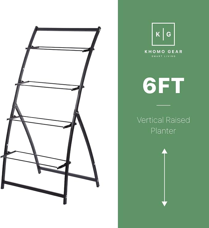 KHOMO GEAR Vertical Garden Planter Balcony Garden Outdoor 4 Tier Raised Bed Box - Image 7
