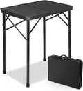 Small Metal Folding Table 3 Adjustable Heights, 23.6''×15.7''×27'' Heavy-Duty by EEASTSTORM