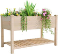 BIRASIL Outdoor Wood Raised Garden Bed, Elevated Reinforced Large Planter Box by BIRASIL