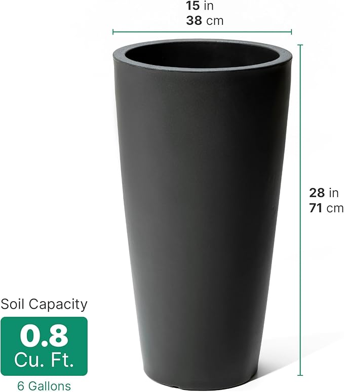 Step2 Tremont Tall Round Tapered Planter, Indoor/Outdoor Plants, Efficient - Image 8