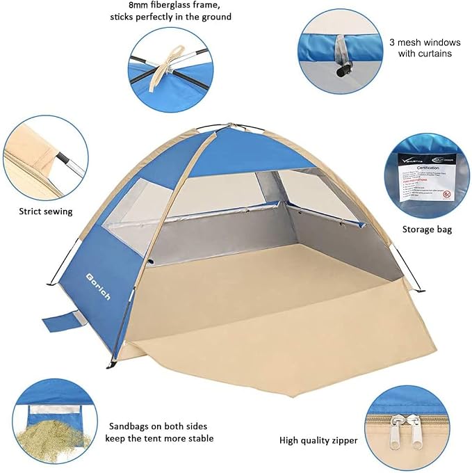 Gorich Beach Tent Sun Shelter for 3/4-5/6-7/8-10 Person - Image 5