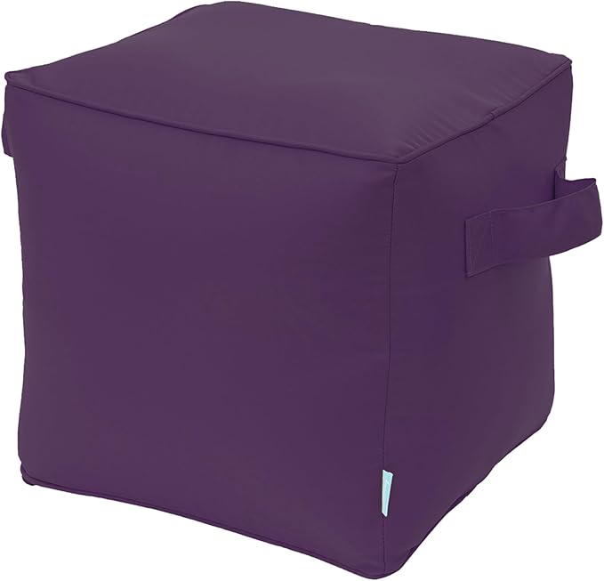 QILLOWAY Indoor/Outdoor Inflatable Stool, Ottoman Pouf Cube 16", All Weather by QILLOWAY