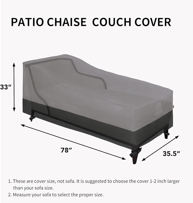 Easy-Going Waterproof Outdoor Chaise Lounge Cover, Heavy Duty Patio Chair - Image 6