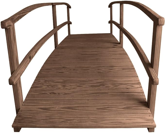 12 FT Walnut Amish Made Garden Bridge - Image 4