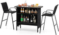 Tangkula 3 Piece Outdoor Bar Set, Patio Bar Height Table & Armchairs by TANGKULA