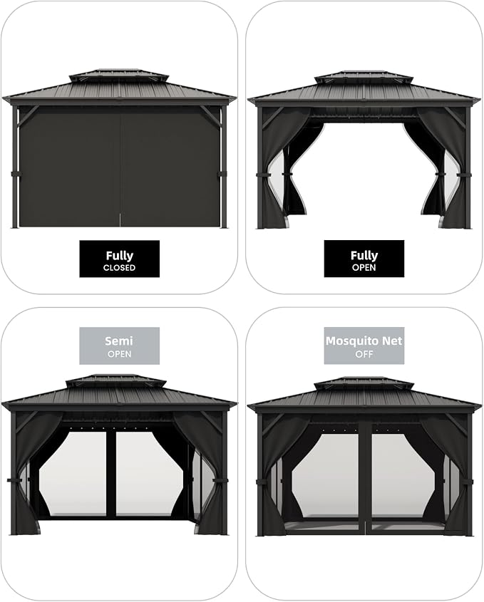 GarveeLife Hardtop Gazebo 10 ft x12 ft - Image 6