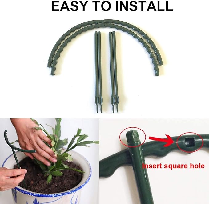 Mwellewm 10 Pack Plant Support Plant Stakes Metal Half Round Search Support - Image 6