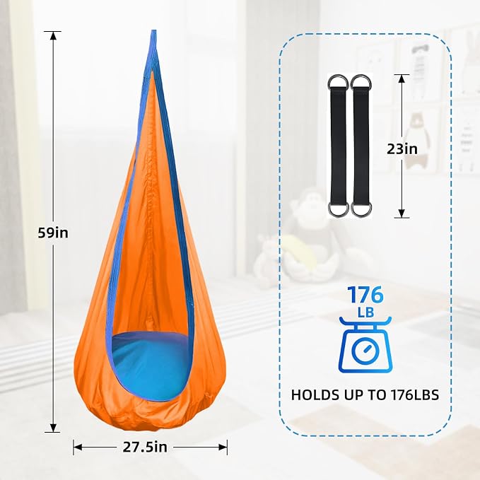 Kids Swing Seat Hammock Chair Indoor Outdoor Hanging Chair - Image 3