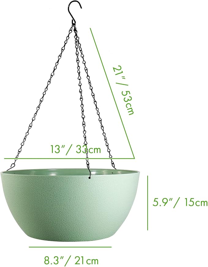 WOUSIWER 13 inch 2 Pack Large Hanging Planters - Image 2