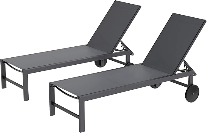 Shintenchi 2 PCS Outdoor Chaise Lounges Chair by Shintenchi
